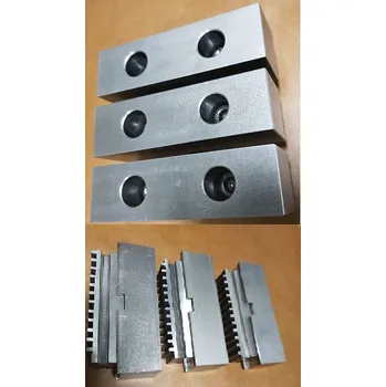 Sklíčidlo Měkká dělená čelist do sklíčidla TOS, základní čelist+nástavec 100/3, ČSN 243876 (TOS Svitavy. Průměr univerzálního sklíčidla 100 mm, počet čelistí 3. Ostatní upínací rozměry stejné jako u tvrdých čelistí. Na požádání rozměry můžu zaslat.)