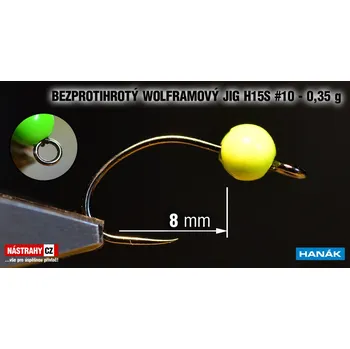 Rybářský háček Wolfram BL jig H15S #10 - 8 mm - #10, Fluo, 0,35 g - 5 ks