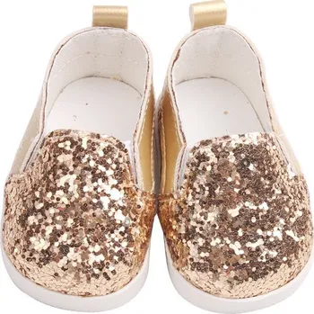 Doplněk pro panenku Třpytivé espadrilky pro American girl a Baby Born 43-45 cm Barvy: zlatá