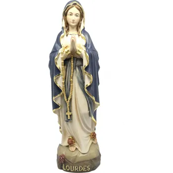 Vánoce Ornatis Dřevěná vyřezávaná Madona Lurdská Provedení: Přírodní bez malování, Velikost stojících figur dospělých postav: 12cm Dřevěná vyřezávaná Madona