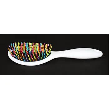 kartáč na vlasy Kartáč s barevnými štětinami Barva: bílá