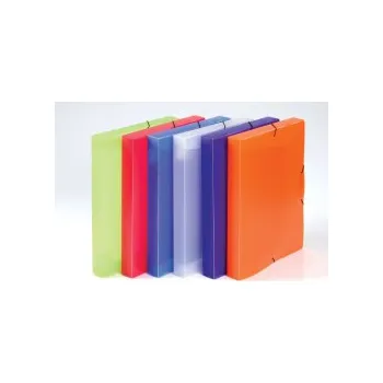 Archivační box Box na spisy A4 s gumou průsvitný Opaline - hřbet 3 cm / modrá