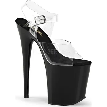Dámské erotické boty Pleaser Flamingo-808 Clear/Black Velikost 36