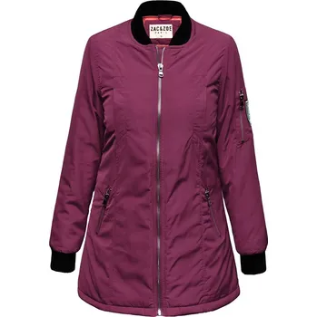 Dámský kabát Fashionweek Dámská Bunda bomber parka MILITARY F125 Barva: Vínově, Velikost: M