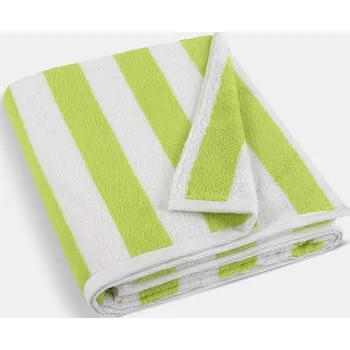 Osuška VER Plážová froté osuška zeleno bílý proužek
