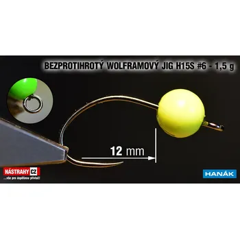 Rybářský háček Wolfram BL jig H15S #4 - 15 mm - #4, Fluo, 1,5 g - 5 ks