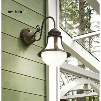 ALDO BERNARDI Nástěnná lampa retro Linea Loggia Žárovka/patice: E27, Provedení: patinovaná mosaz 7920