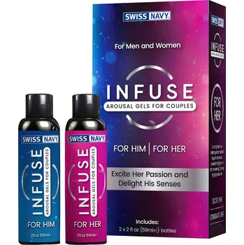Lubrikační gel Swiss Navy Infuse 2-in-1 Arousal Gel for Him & Her 2 x 59ml