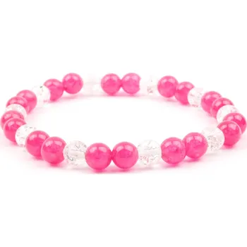 Náramek Moni - náramek jadeit růžový křišťál praskaný