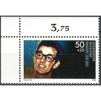 Poštovní známka (1988) MiNr. 1360 ** - Německo - roh - Idoly rocku a populární hudby - Buddy Holly
