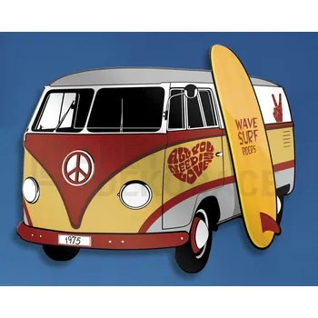 Samolepící dekorace 3D dekorace na zeď retro Mikrobus dodávka 63906 / dekorace Van Surf Fun Plates FOREX Crearreda