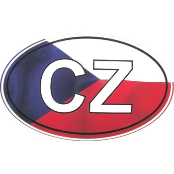 Samolepicí dekorace na vozidlo Samolepka na auto CZ s českou vlajkou 155 x 95 mm
