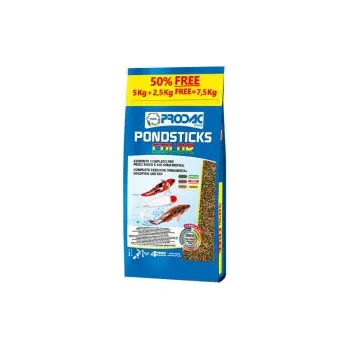 Krmivo pro rybičky Prodac Pondsticks Color 5kg + 50% free
