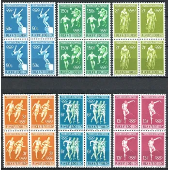 Poštovní známka (1968) MiNr. 765 - 770 ** - Lucembursko - 4-bl - Letní olympijské hry, Mexico City