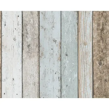 Tapeta Papírová tapeta 8999-27 hnědá, modrá dřevěná prkna / papírové tapety na zeď 899927 Il Decoro (0,53 x 10,05 m) A.S.Création