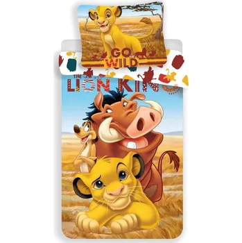 Povlečení Jerry Fabrics Lví Král 140 x 200, 70 x 90 cm zipový uzávěr