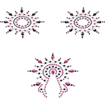 Erotická ozdoba Nálepky GLORIA glittering jewelry black and pink 3 ks - s kupónem KUP15 cena 312 Kč + extra diskrétní expedice