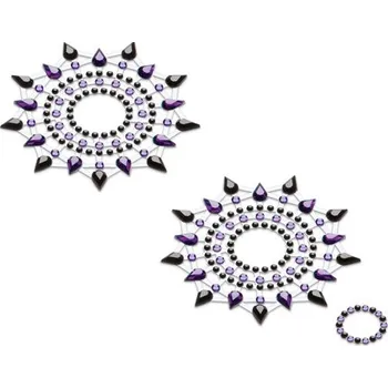 Erotická ozdoba Nálepky GLORIA glittering jewelry black and purple 2 ks - s kupónem KUP15 cena 201 Kč + extra diskrétní expedice