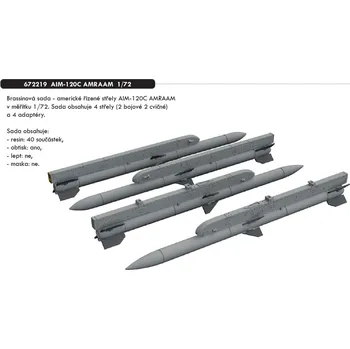 Plastikový model Eduard 1/72 AIM-120C AMRAAM