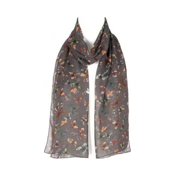 Šátek Šátek šifónový motýlci, Barva Šedá Gift3 2233