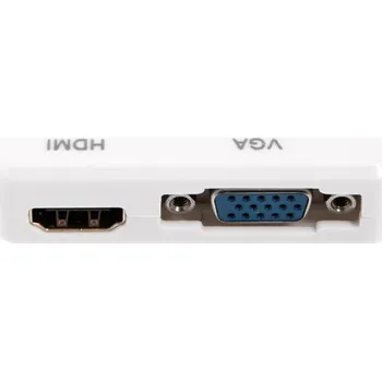 Datový kabel Přepojka / redukce 2v1 Mini DisplayPort (Thunderbolt) na HDMI a VGA - 20cm - bílá