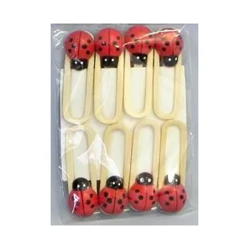 Party dekorace Dřevěná spona s beruškou - 1ks