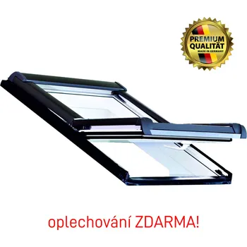 Okno PREMIUM Plastové střešní okno 74x140 cm, bílá (Kompletní okno 74x140 cm, vč. hliníkového oplechování!)
