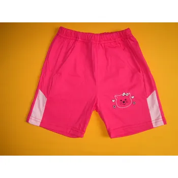 Dívčí kraťasy Arex, ČR Bavlněné kraťasy s výšivkou Barva: růžová, Velikost: 104, Varianta: Motiv kočka