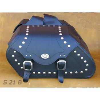 Zavazadlo na motocykl Kožené moto brašny S 21, 2 x 30L - s nýty