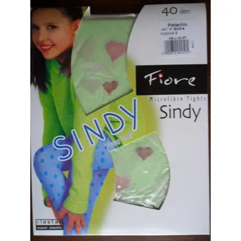 SINDY 04 40den punčochové kalhoty Fiore pistacio-zelené 128-134