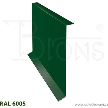Střešní lemovaní Krycí lišta krajového krovu rš 230 tmavě zelená