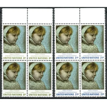 Poštovní známka (1971) MiNr. 240 - 241 ** - OSN New York - 4-bl - Mezinárodní škola Spojených národů - Maia; Obrazy Pabla Picassa