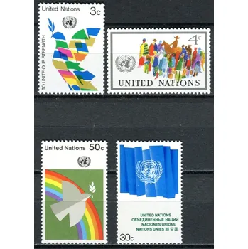 Poštovní známka (1976) MiNr. 289 - 292 ** - OSN New York - OSN vlajka a holubice