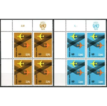 Poštovní známka (1978) MiNr. 76 - 77 ** - OSN Ženeva - 4-bl - Mezinárodní organizace pro civilní letectví (ICAO): Bezpečnost letectví