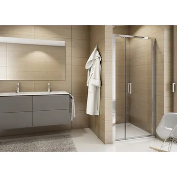 Sprchové dveře Ronal (Sanswiss) SanSwiss jednokřídlé dveře s pevnou stěnou v rovině (pant u zdi) TOP31, Top-Line Šířka: 140 cm + doprava zdarma + při platbě převodem sleva