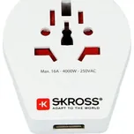 Cestovní adaptér Europe PA30USB SKROSS s USB do ČR pro Cizince