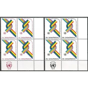 Poštovní známka (1976) MiNr. 293 - 294 ** - OSN New York - 4-bl - 30 let Světová asociace společností pro OSN (WFUNA)