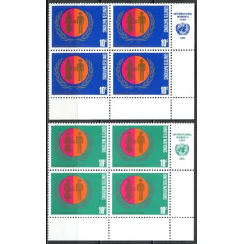 Poštovní známka (1975) MiNr. 281 - 282 ** - OSN New York - 4-bl - Mezinárodní rok ženy