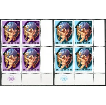 Poštovní známka (1974) MiNr. 275 - 276 ** - OSN New York - 4-bl - Rok světové populace
