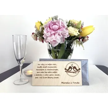 Dřevěné svatební přáníčko