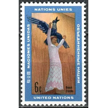 Poštovní známka (1968) MiNr. 198 ** - OSN New York - Umělecká díla pro OSN (II) - Šťastná budoucnost lidstva; Socha Henrika Starckeho