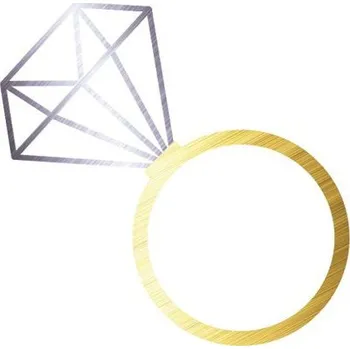 Odstranitelné tetování Metalický diamantový prsten - svatební nalepovací tetování