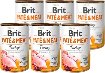 Krmivo pro psa Brit konzerva Paté & Meat Turkey 6 x 400 g