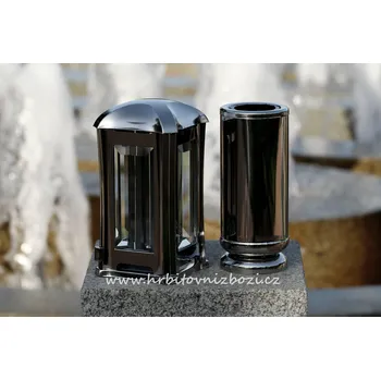 Smuteční dekorace Morex X6456/2 hřbitovní lampa a váza černé zlato