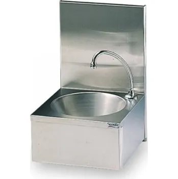 Umyvadlo Umyvadlo bezdotykové nerezové kulaté 5 ltr. s krytem stěny