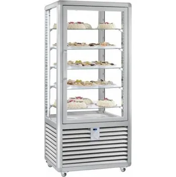 Vítrína chladící panoramatická Curve CPS600 V ventilační, 5x pevná police Sleva 10000Kč