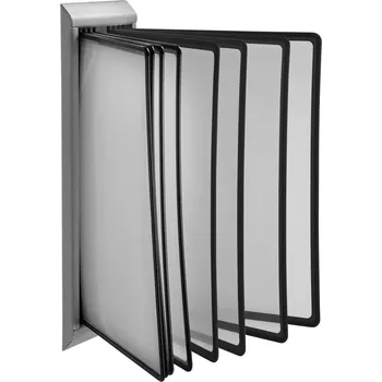 Kancelářský nábytek Nástěnný stříbrný kovový držák 10x černé A4