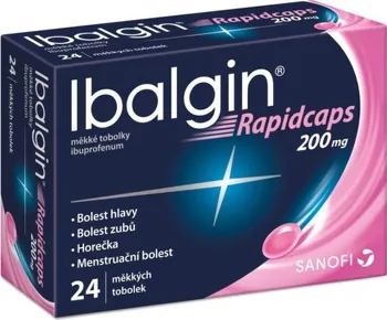 Lék na bolest, zánět a horečku Ibalgin Rapidcaps 200 mg 24 tob.