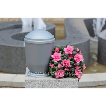 Smuteční dekorace Hřbitovní urna plastová stříbrná bez ozdob