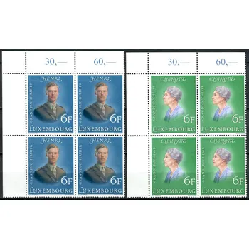 Poštovní známka (1976) MiNr. 922 - 923 ** - Lucembursko - 4-bl - Výročí - velkovévodkyně Charlotte Lucemburská (1896-1985); velkovévoda Henri (* 1955)